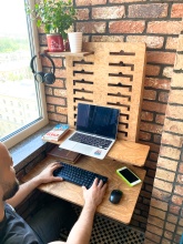 Настенный стол для ноутбука Up Wall 7 in 1, золотой дуб