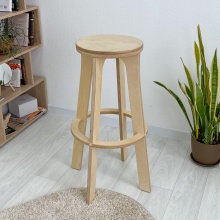 Барный стул табурет XL на рост 180-200 см, прозрачное масло